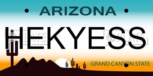 HEKYESS Arizona License Plate