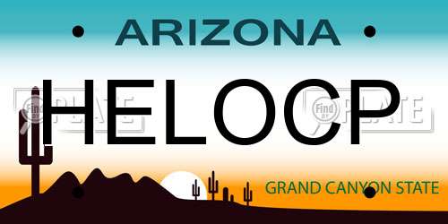 HELOCP Arizona License Plate