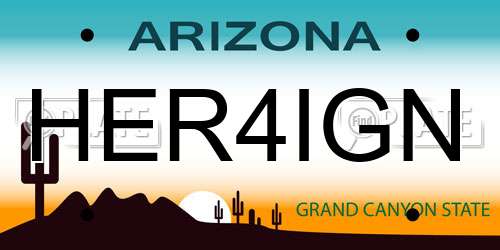 HER4IGN Arizona License Plate