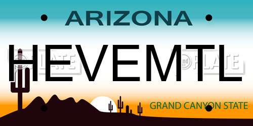HEVEMTL Arizona License Plate