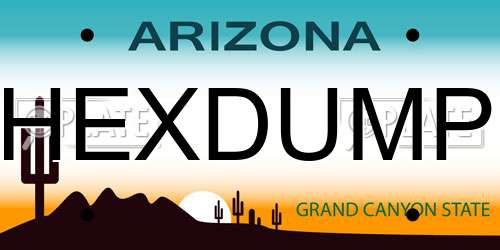 HEXDUMP Arizona License Plate