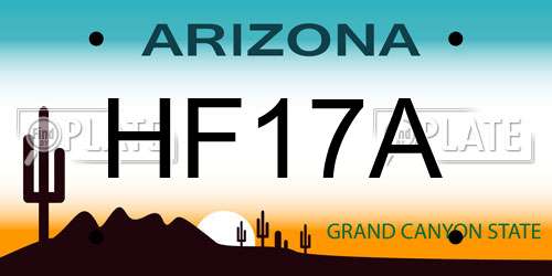 HF17A Arizona License Plate