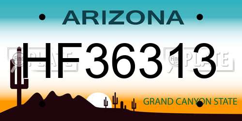 HF36313 Arizona License Plate