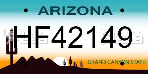 HF42149 Arizona License Plate