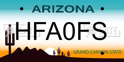 HFA0FS Arizona License Plate