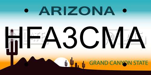 HFA3CMA Arizona License Plate