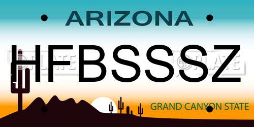 HFBSSSZ Arizona License Plate