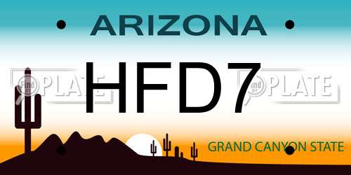 HFD7 Arizona License Plate