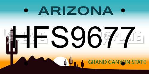 HFS9677 Arizona License Plate