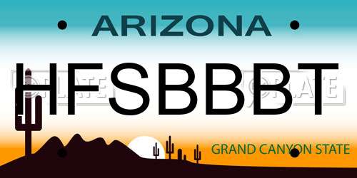 HFSBBBT Arizona License Plate