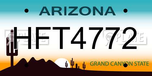 HFT4772 Arizona License Plate