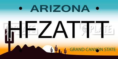 HFZATTT Arizona License Plate