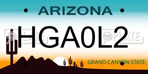 HGA0L2 Arizona License Plate