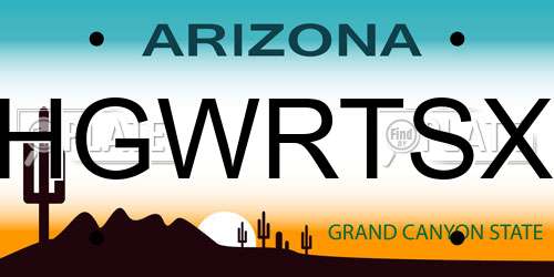 HGWRTSX Arizona License Plate