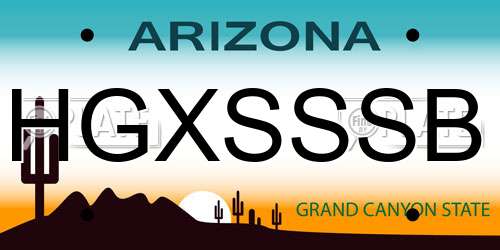 HGXSSSB Arizona License Plate