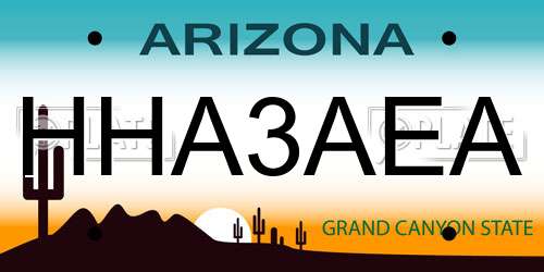 HHA3AEA Arizona License Plate