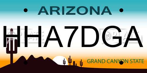 HHA7DGA Arizona License Plate