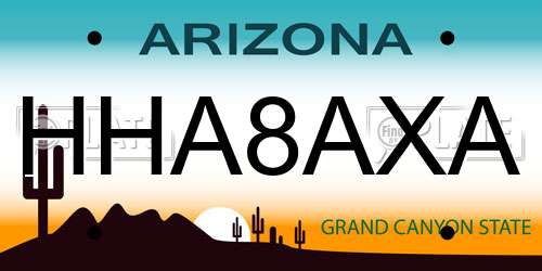 HHA8AXA Arizona License Plate