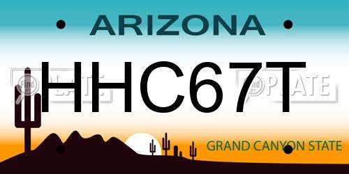 HHC67T Arizona License Plate