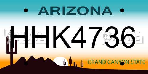 HHK4736 Arizona License Plate