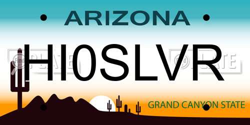 HI0SLVR Arizona License Plate