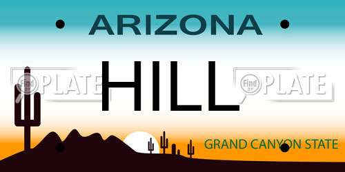 HILL Arizona License Plate
