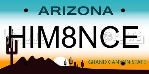 HIM8NCE Arizona License Plate