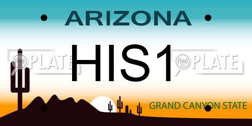 HIS1 Arizona License Plate