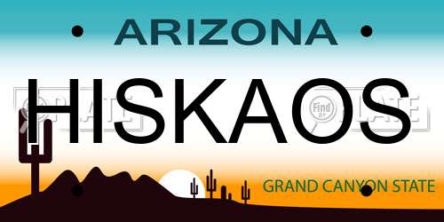 HISKAOS Arizona License Plate