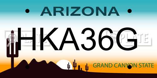 HKA36G Arizona License Plate