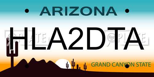 HLA2DTA Arizona License Plate