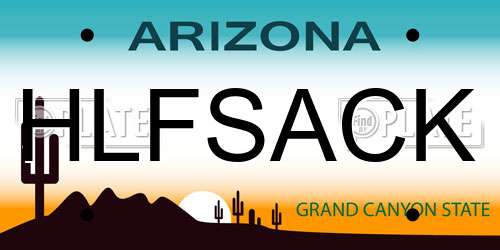 HLFSACK Arizona License Plate