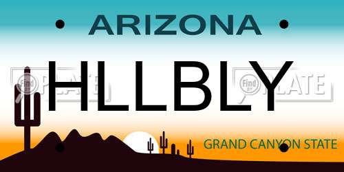 HLLBLY Arizona License Plate