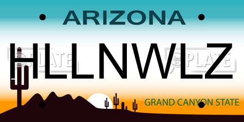 HLLNWLZ Arizona License Plate