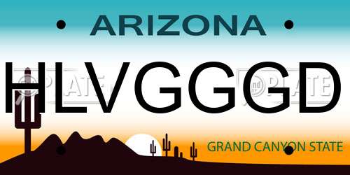 HLVGGGD Arizona License Plate