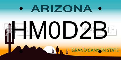 HM0D2B Arizona License Plate