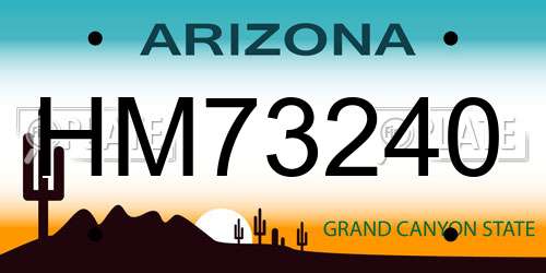 HM73240 Arizona License Plate
