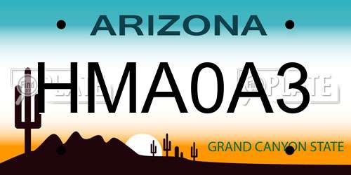 HMA0A3 Arizona License Plate