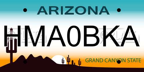 HMA0BKA Arizona License Plate