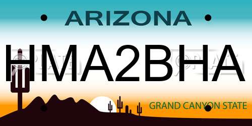 HMA2BHA Arizona License Plate