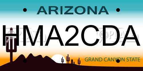 HMA2CDA Arizona License Plate