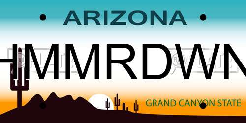 HMMRDWN Arizona License Plate