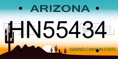 HN55434 Arizona License Plate