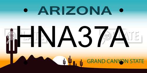 HNA37A Arizona License Plate