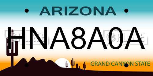HNA8A0A Arizona License Plate