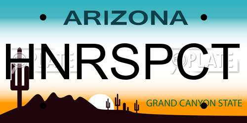 HNRSPCT Arizona License Plate