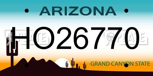 HO26770 Arizona License Plate