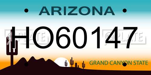 HO60147 Arizona License Plate