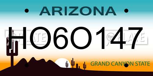 HO6O147 Arizona License Plate