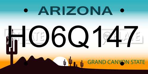 HO6Q147 Arizona License Plate
